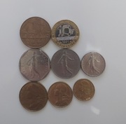 Francja monety zestaw: 8 sztuk, różne 