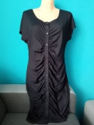 Czarna rozpinana sukienka z krótkim rękawem rozm.40/42