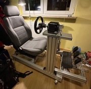 Aluminiowy rig simracing 40x80, baza pod kierownicę i pedały