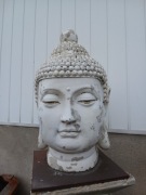 Duża Głowa Buddy 50 cm – Stylowa Rzeźba OGRODOWA / Salon (Beton)