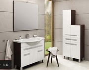 Zestaw mebli łazienkowych firmy Devo. Kolor biały-wenge