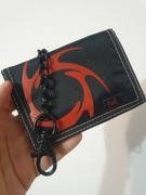 Portfel męski metal rock motocyklista czarny nylon oryginał Hood łańcuch 