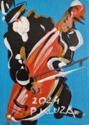 Paweł KLUZA - obraz akrylowy "KONTRABASISTA" - ORYGINAŁ