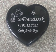 Serce Kamienne Granitowe Nagrobne na nagrobek grób