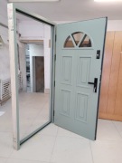 Przeszklone Angielskie drzwi drewniane ocieplane MODEL A2 