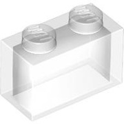 LEGO 35743 Brick Klocek 1x2 Trans Clear przezroczysty transparent 50szt.