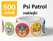 Naklejki Psi Patrol 500 szt. rolka nagrody dla dzieci  szkoła zabawa