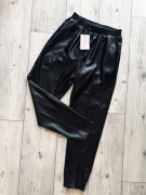 missguided czarne spodnie ala skórzane m 38