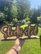 Napis drewniany słodki stół