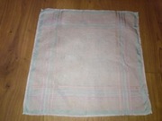 Chusteczka bawełniana do nosa damska naszywka 28 x 26cm PRL niebieska