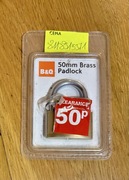 B&Q 50mm Brass Padlock mosiężna kłódka