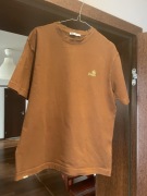 T-shirt Zara S M Dnwr czekoladowa brązowa koszulka cacao z bawełny kakaowa