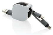 Zwijany kabel do ładowania i synchronizacji 3 w 1