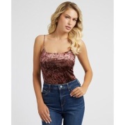Body GUESS XS aksamitne kwiatowe brąz róż sexy nowe