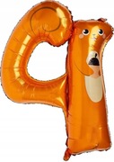 Balon Foliowy Urodzinowy „Wiewiórka” – Cyfra 4, 80 cm