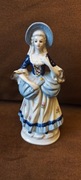 Porcelanowa figurka damy w kapeluszu, vintage, ozdoba kolekcjonerska
