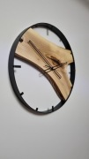 Drewniany zegar loft orzech 50cm cichy mechanizm
