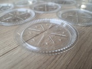 Podstawki plastikowe z PRL , komplet 12 szt. Mini talerzyki 7 cm