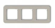 MINI Ramka uniwersalna potrójna zaokrąglona z tworzywa taupe 60MRTZ-3