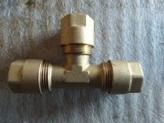 Trójnik skręcany mosiężny PEX 20x20x20