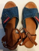 PIĘKNE SANDAŁY JEANSOWE LANQIER rozmiar 37/wkł. 24,5 cm IDEAŁ !!! 