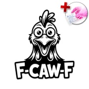 ŚMIESZNA NAKLEJKA NA SAMOCHÓD AUTO LAPTOP - KURCZAK F-CAW-F