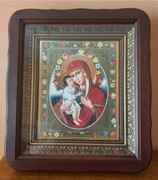 Przepiękna Ikona prawosławna w kiocie Matka Boska Żirowickaja. Żyrowicka.