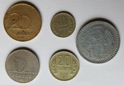 Monety Wegry,Rumunia,Bulgaria  1962r-94r 5szt
