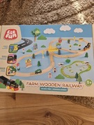 Drewniana Kolejka FARMA 75 elementy dla dzieci 3+ Elefun