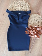 ciemnogranatowa sukienka 38M wieczorowa mini krótka sylwestrowa na wesele