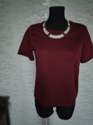 Nowa bluzka elegancka bordowa z naszyjnikiem 38 river island kod774