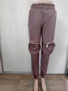 Spodnie damskie brązowe,bawełna, wysoki stan, Lil Glam, S/M