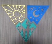 Dzień i Noc – Las (Zestaw Trzyczęściowy 2D Dekoracja na Ścianę)