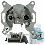 Gniazdo Antenowe Ścienne Natynkowe TV SAT Przejściowe Przelotowe