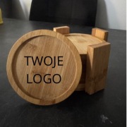 Zestaw 6 bambusowych podkładek pod kubek z personalizowanym grawerem