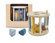 Drewniany Sorter Walec Edukacyjny Pastelowe Kolory