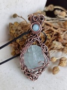 Zielony Fluoryt Amazonit Miedź Wisiorek z kamieniem naturalnym Rękodzieło 