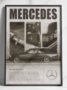 Mercedes Benz W140 plakat A3 retro czarno-biały motoryzacja
