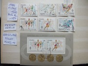 7szt. znaczki seria Fi 2765 Blok 124 Polska 1984r. SPORT Igrzyska klej
