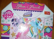 Kucyki PONY - puzzle  z brokatem  - jak NOWE 