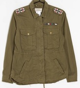 Militarna cienka kurtka parka Bershka 38 khaki oliwkowa 100% bawełna