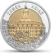 POLSKA MONETA 5 zł  ZAMEK KSIĄŻ W WAŁBRZYCHU 2021 r.   UNC