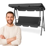 Letnia Strefa Relaksu – 3-osobowa Huśtawka Ogrodowa z Daszkiem