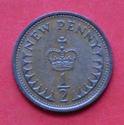 Half Penny   1976  r -     Anglia     Korona    stan !!