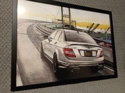 Mercedes C63 AMG plakat wydruk prezent A2 60x42 cm