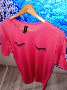 T-shirt Gildan rozmiar L z motywem damskich powiek.