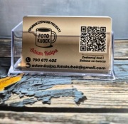 Wizytówki metalowe aluminiowe PREMIUM sublimacyjne z nadrukiem logo