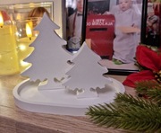Choinki z gipsu ceramicznego na podstawie 11 i 7 cm