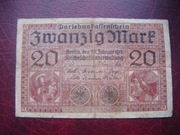 Banknot Niemcy - 20 marka 1918 r.