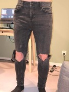 Czarne męskie jeansy slim fit FSBN 33/30